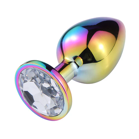 Plug anal Metálico Colorido Con Joya De Fantasía S