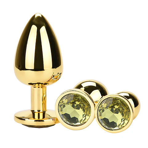 Plug anal Metálico Dorado Con Joya De Fantasía L 