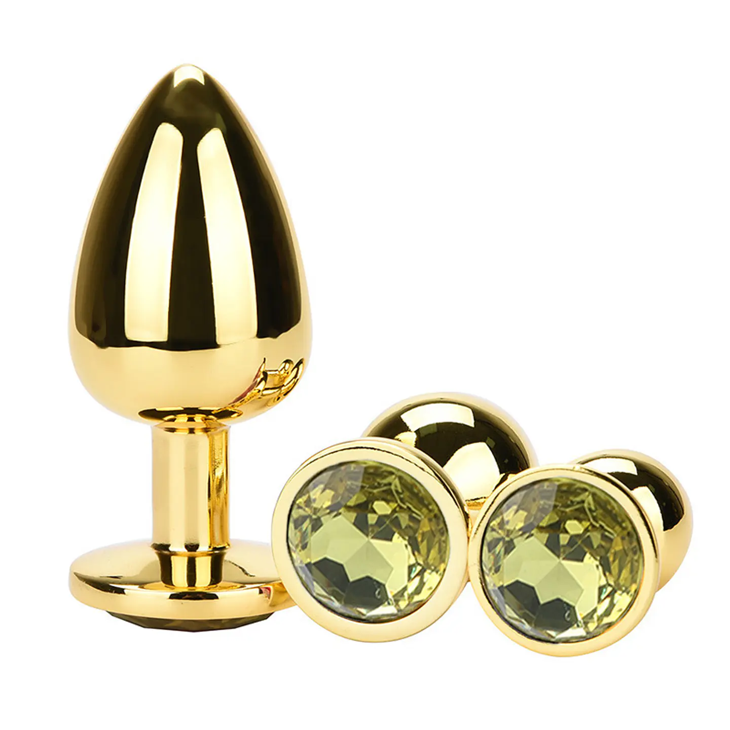 Plug anal Metálico Dorado Con Joya De Fantasía L  1