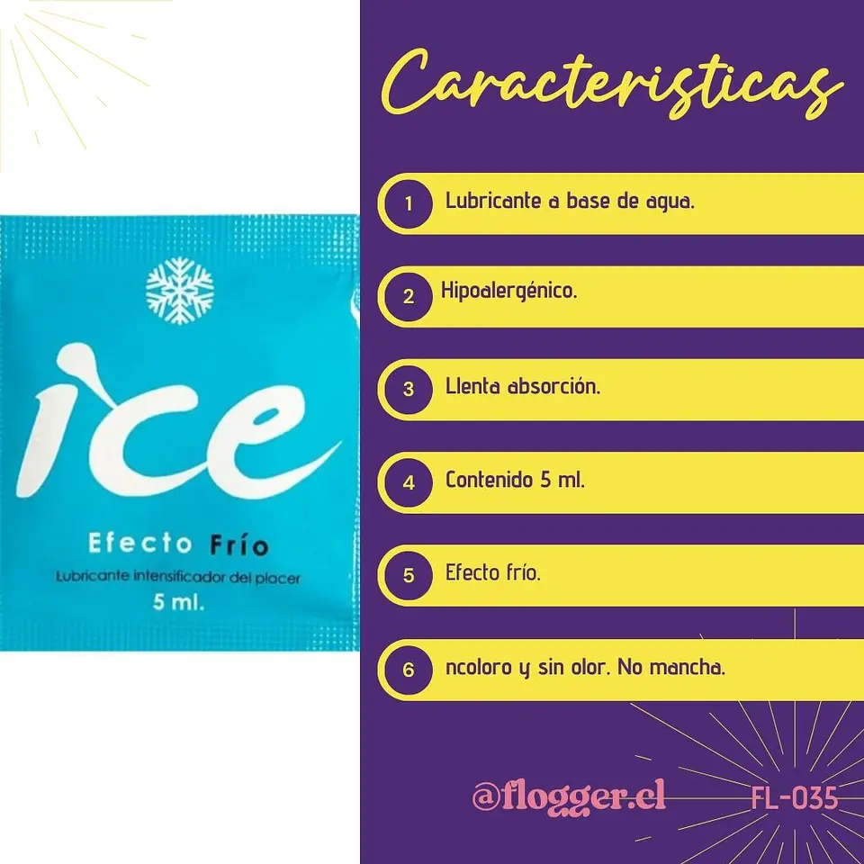 Sachet Lubricante Híbrido ICE Starsex 5ml - Efecto Frío Estimulante 3