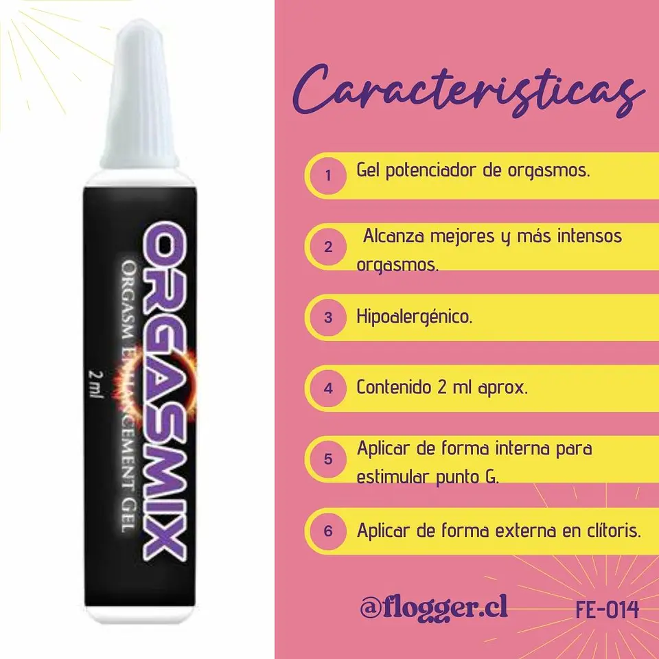 Orgasmix, Gel potenciador de orgasmos. 2
