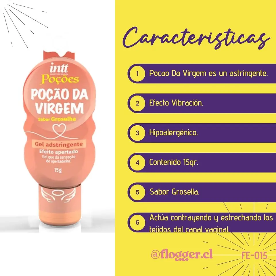 Gel Estrechante y Astringente Poção Da Virgem 15g - Más Firmeza y Placer 2