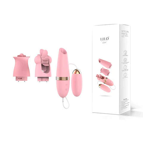 Vibrador con huevo y tres cabezales intercambiable LILO