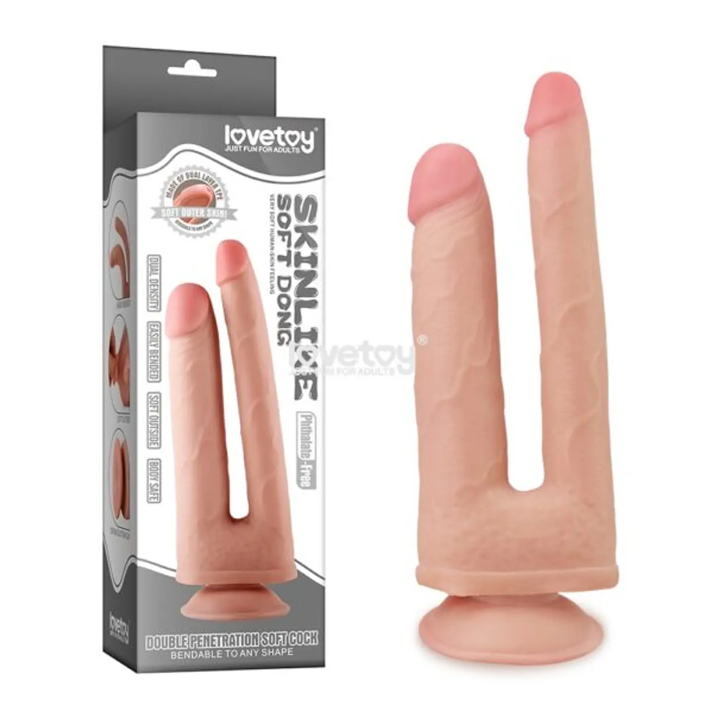 Dildo doble 21.9 cm y 25 cm LOVETOY 1