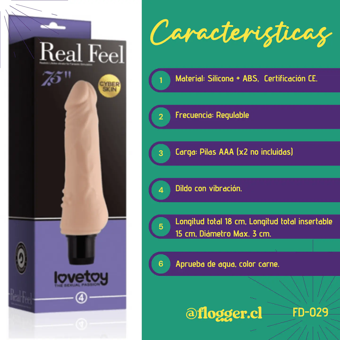 Dildo vibrador RealFeel 18cm 2