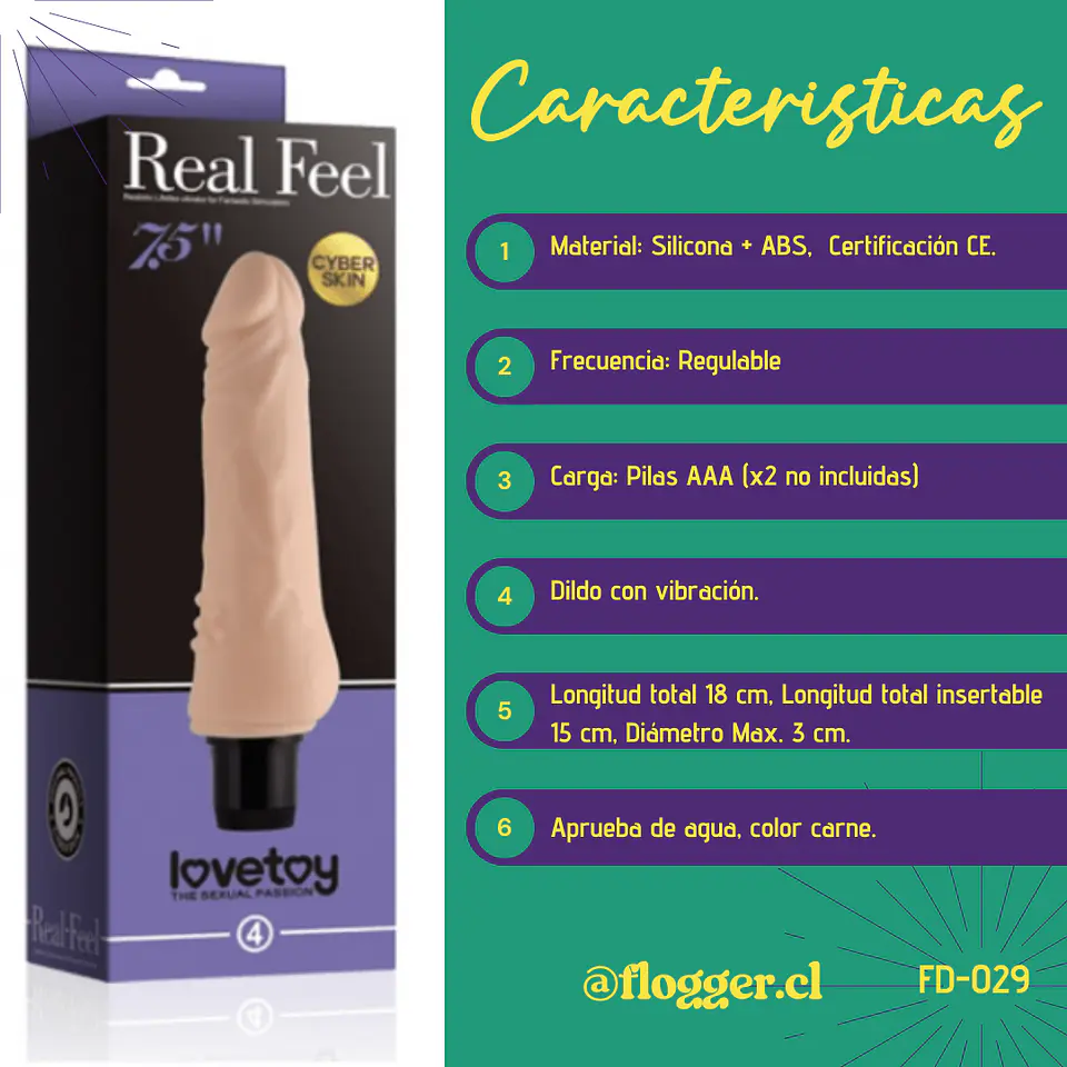 Dildo vibrador RealFeel 18cm 2