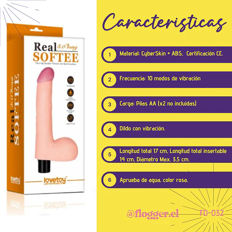 Dildo vibrador RealSortee 17cm