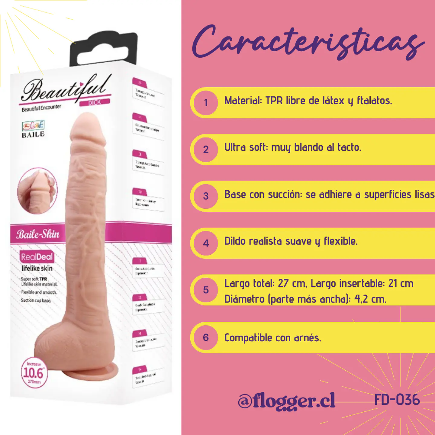 Dick Dildo Realista Super Soft 27 cm  Pretty Love 3