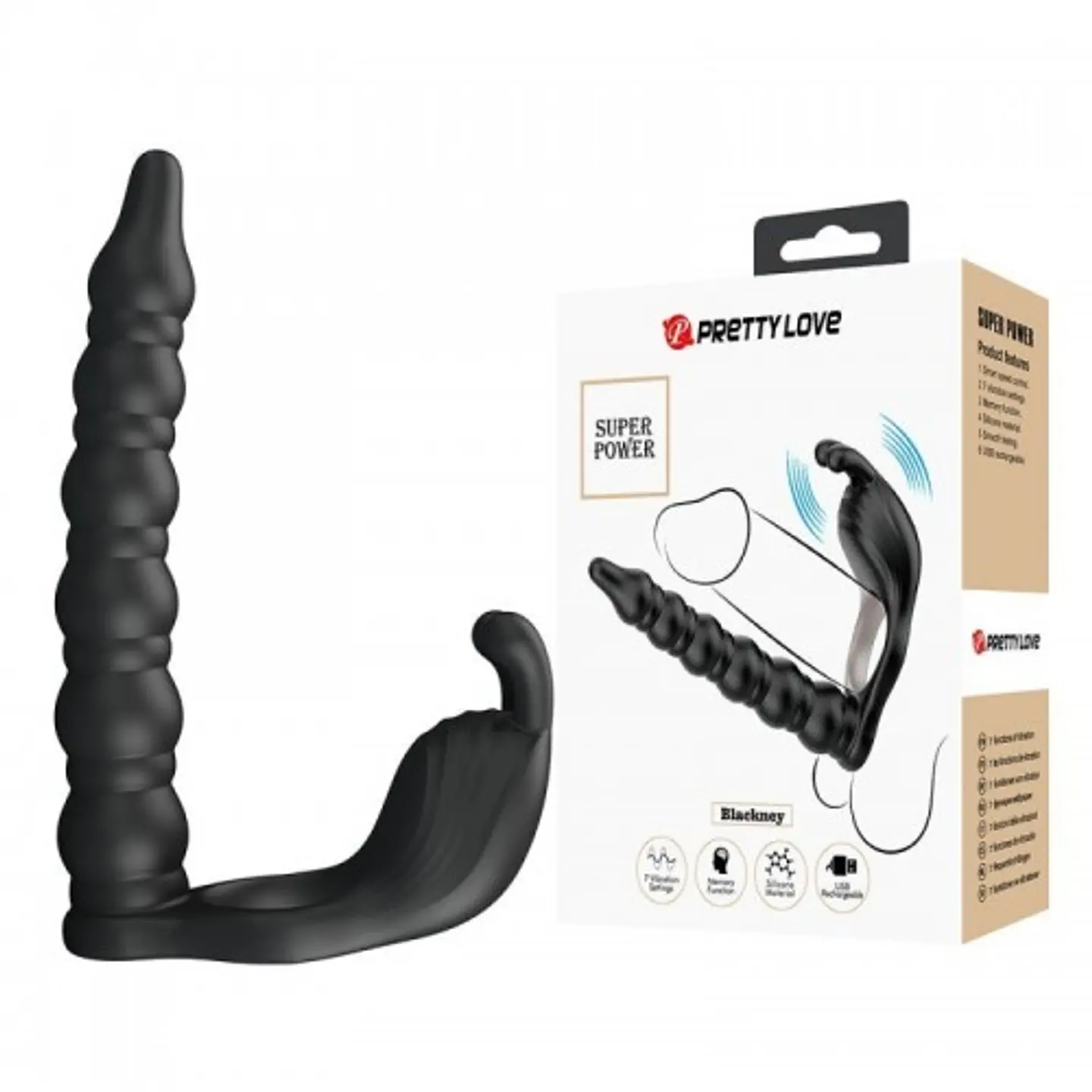 Anillo Vibrador para Doble Penetración Blackney  - Pretty Love 1