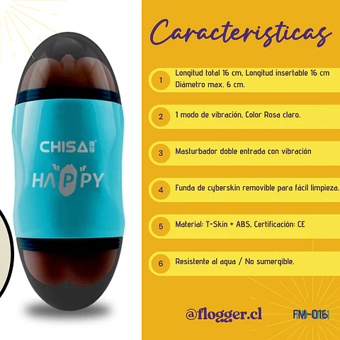 Masturbador masculino HappyCup BLUE MX CHISA