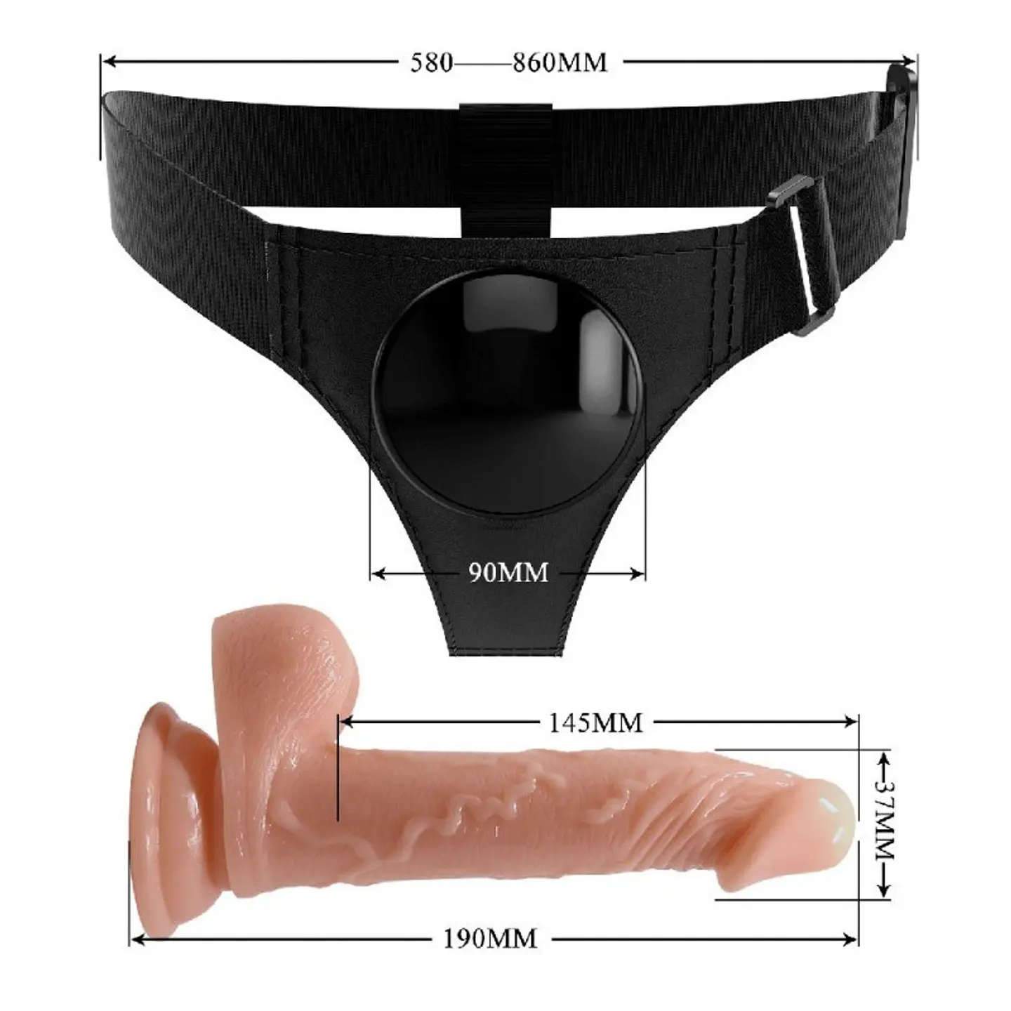 Arnés sexual Ultra con dildo 19 CM  3