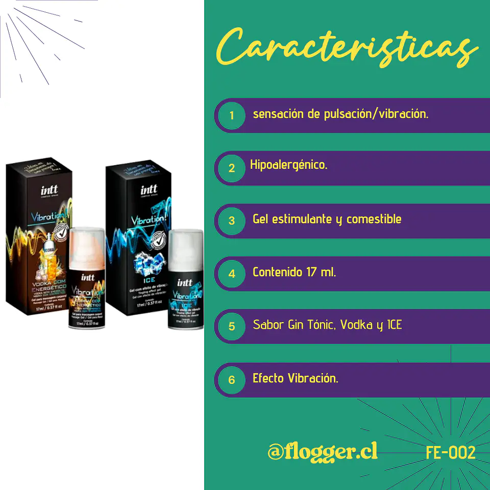 Gel Excitante Intt Vibration Vodka & Energética 17ml - Vibración Líquida 4