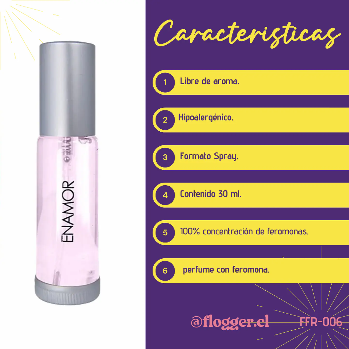 Feromona de Atracción Enamor Femenina 30ml 3