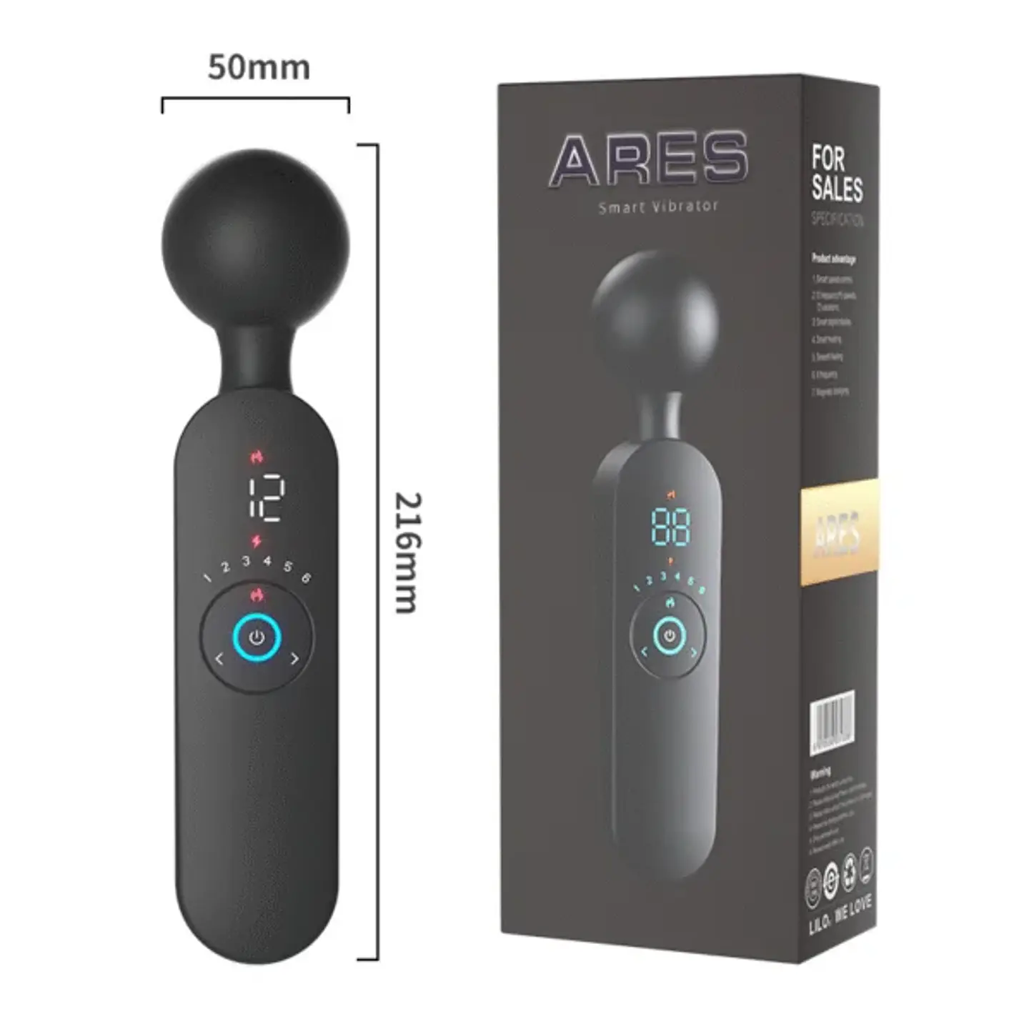 Vibrador Masajeador Ares con Calor Corporal (42°C)  1