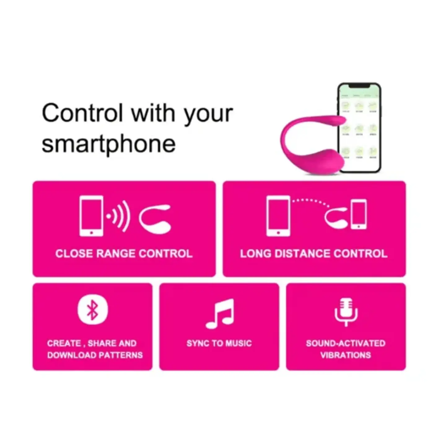 Vibrador Smart Ball Jump con App - Control a Larga Distancia y Bluetooth 4