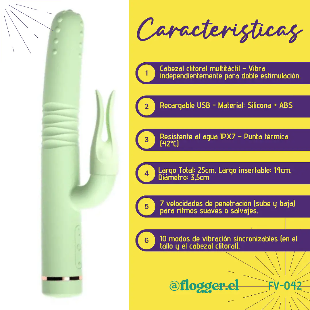 Vibrador Percutor EroCactus LILO - Movimiento Real, Calor y Doble Estimulación 7