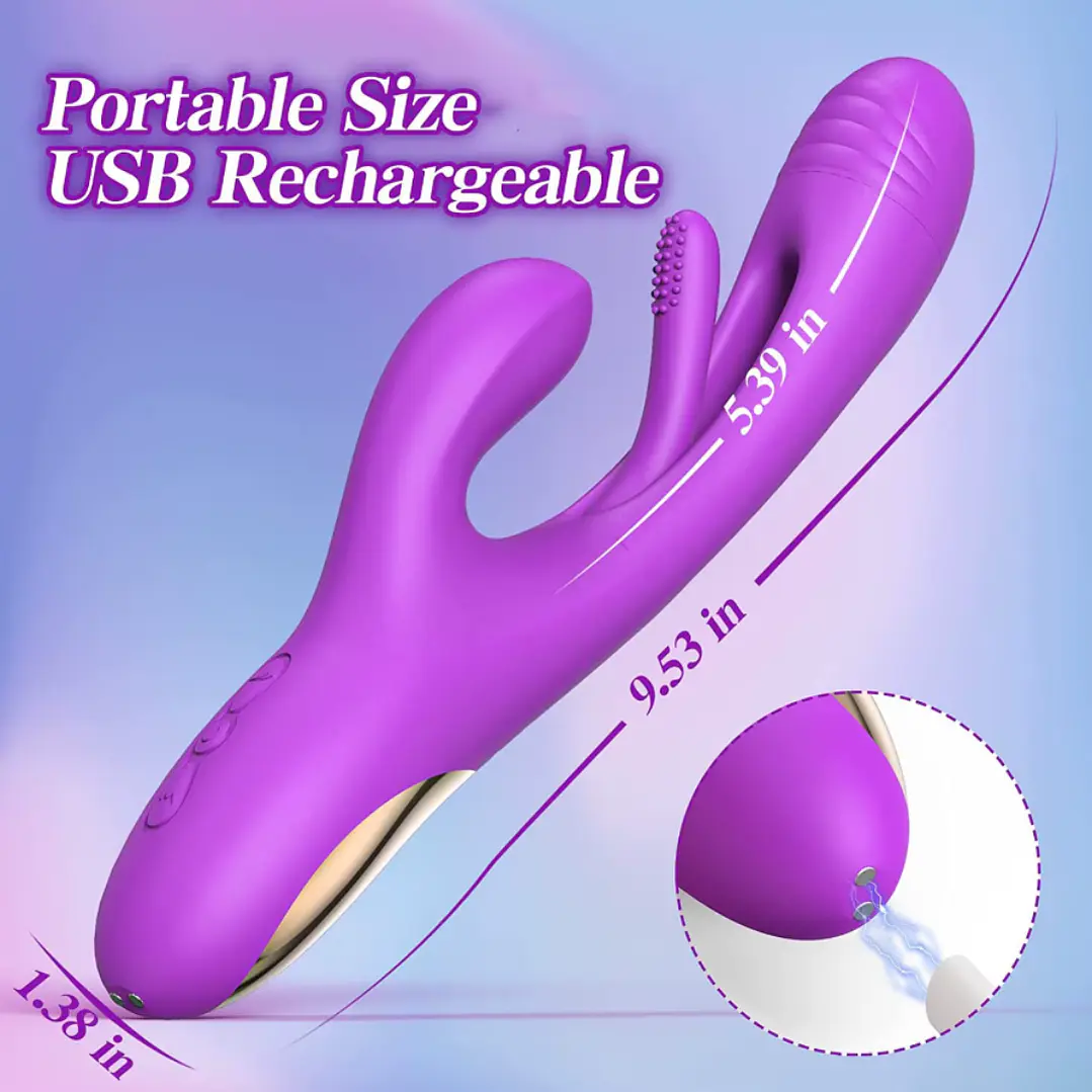 Vibrador 3 en 1 Neo Fun - Conejo con Aleteo de Lengua y 10 Modos de Placer 2