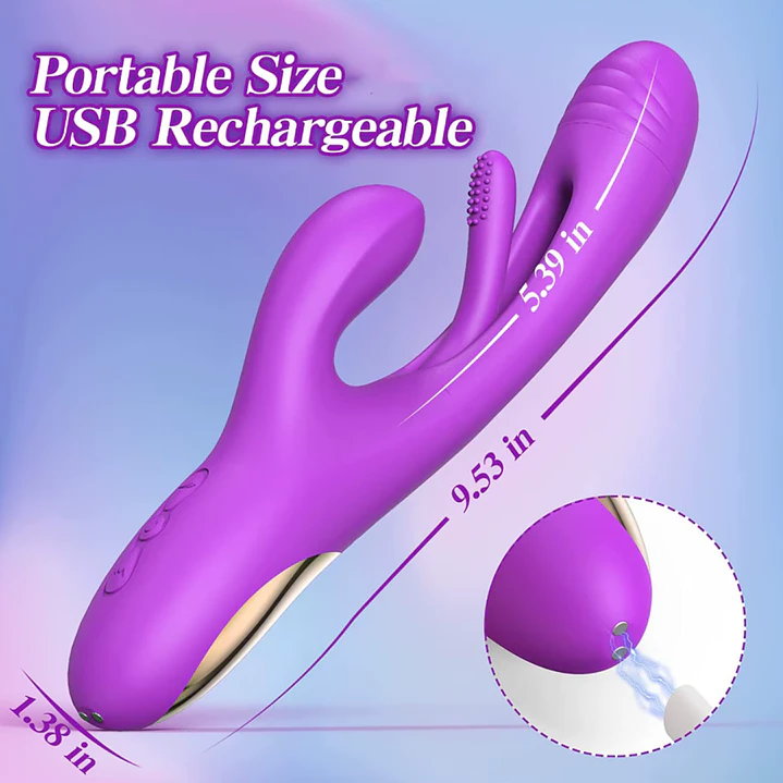 Vibrador 3 en 1 Neo Fun - Conejo con Aleteo de Lengua y 10 Modos de Placer 2