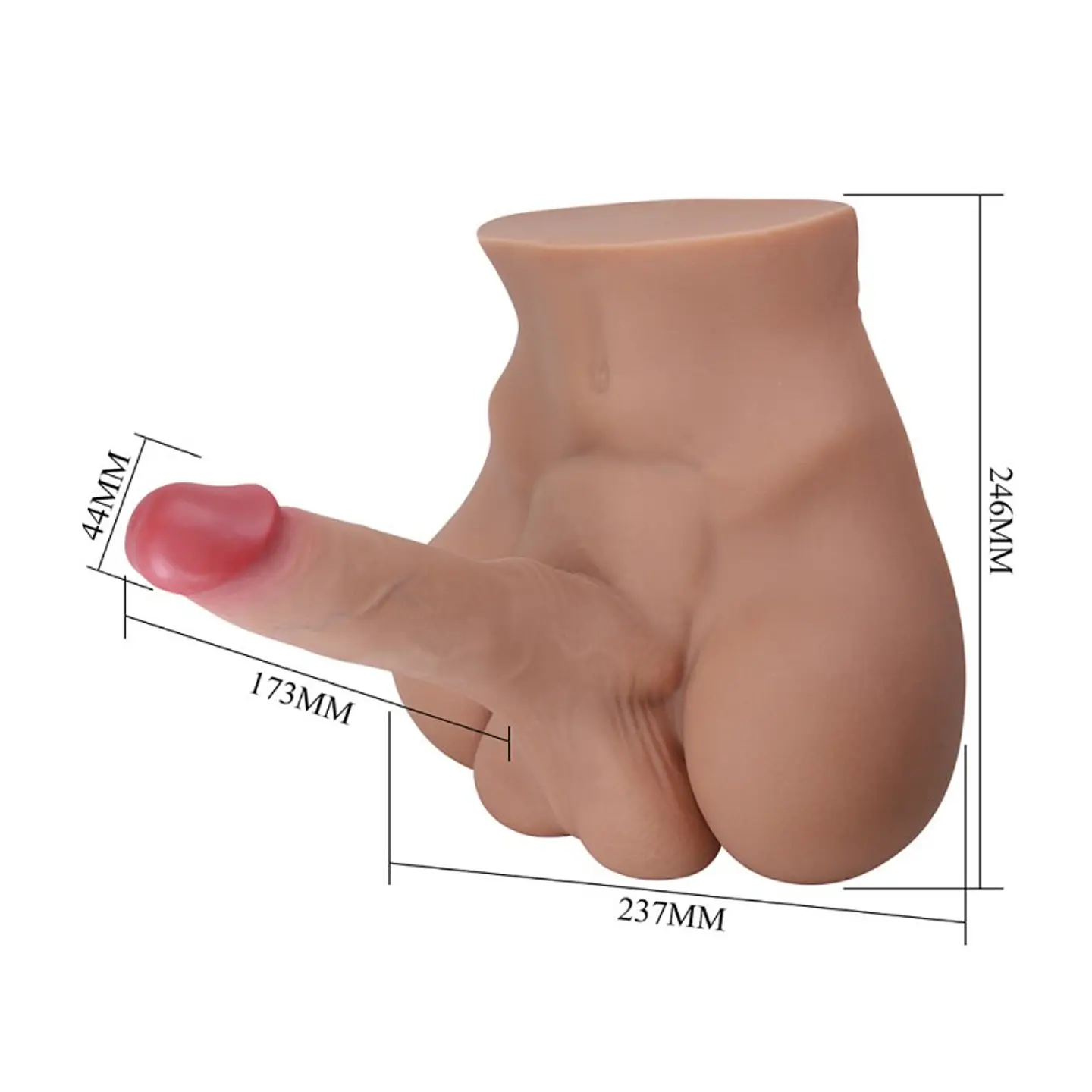 Masturbador Realista Rhyne de Pretty Love - Torso con Pene Articulado y Canal Anal 5