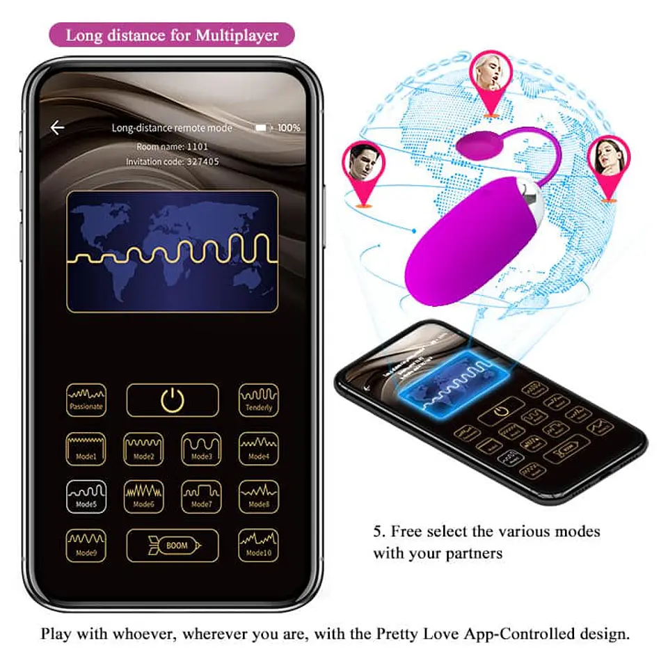 Huevo Vibrador Smart Abner Pretty Love - Control por App y Bluetooth 5
