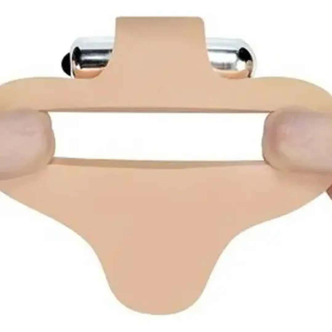 Anillo Vibrador con Dildo Double UltraSoft 16cm - Doble Penetración y 10 Modos 3