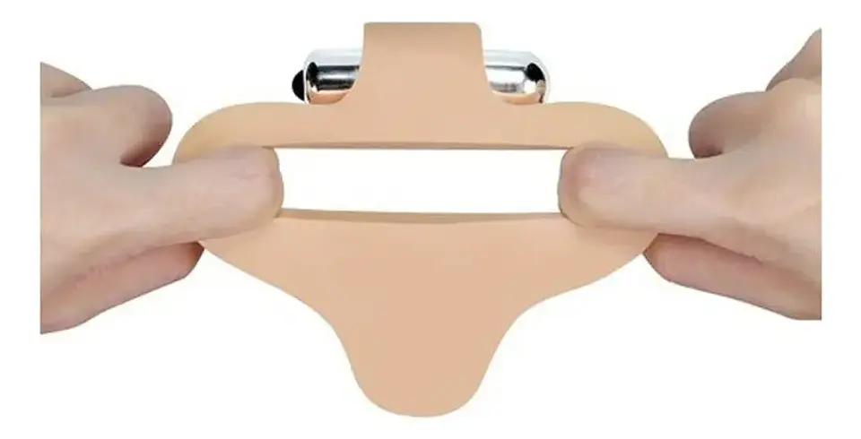 Anillo Vibrador con Dildo Double UltraSoft 16cm - Doble Penetración y 10 Modos 3