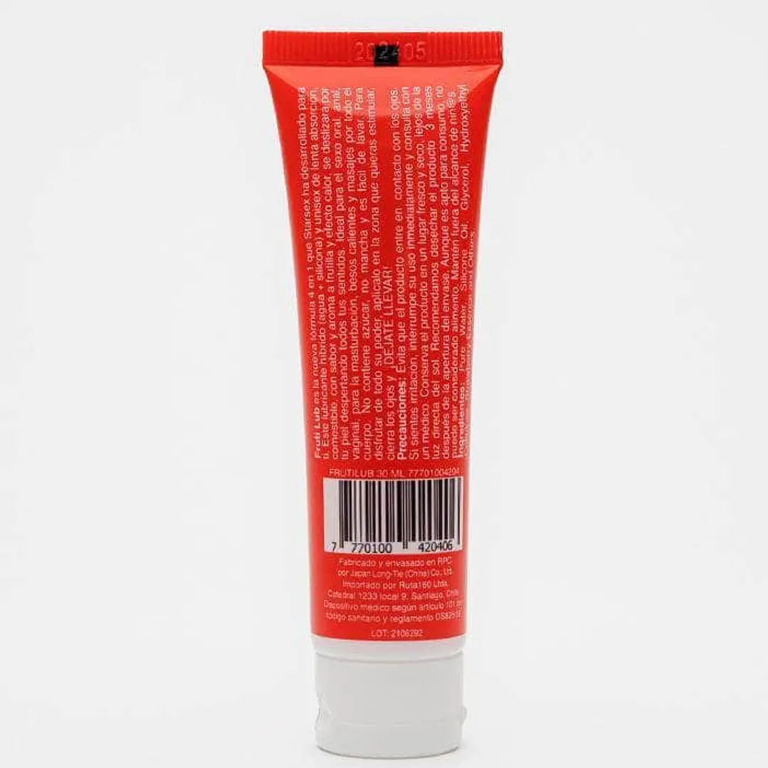 Lubricante 4 en 1 FrutiLub Frutilla 30ml - Sabroso, Suave e Híbrido 2