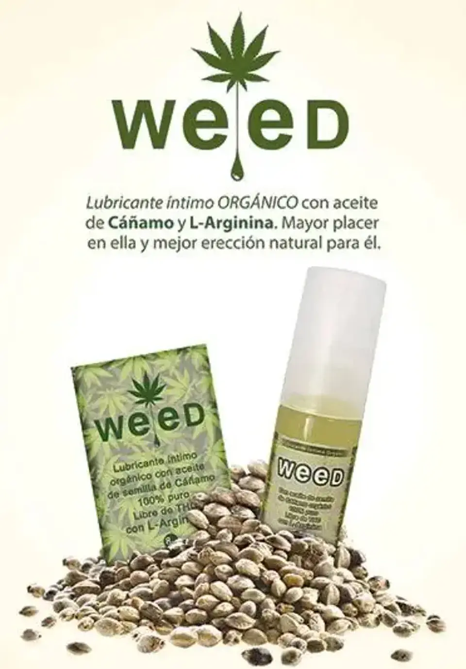 Lubricante Estimulante WEED 50ml - Con Aceite de Cáñamo y L-Arginina 2