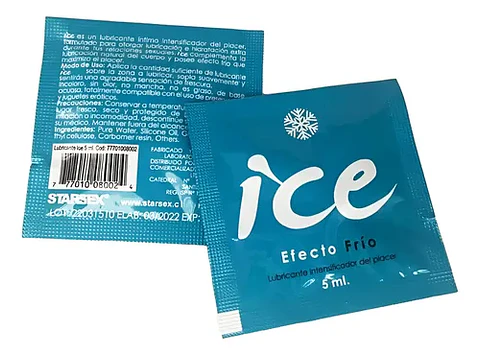 Sachet Lubricante Híbrido ICE Starsex 5ml - Efecto Frío Estimulante