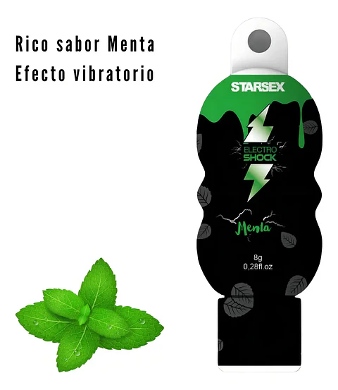 Gel Estimulante Electro Shock Menta 8g - Efecto Vibración Líquida