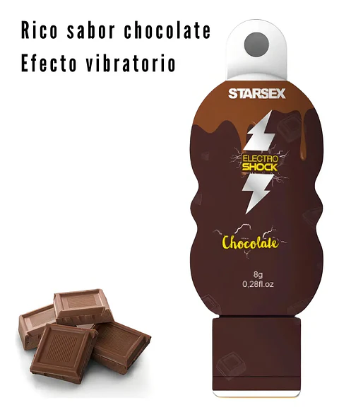 Gel Estimulante Electro Shock Chocolate 8g - Efecto Vibración Líquida