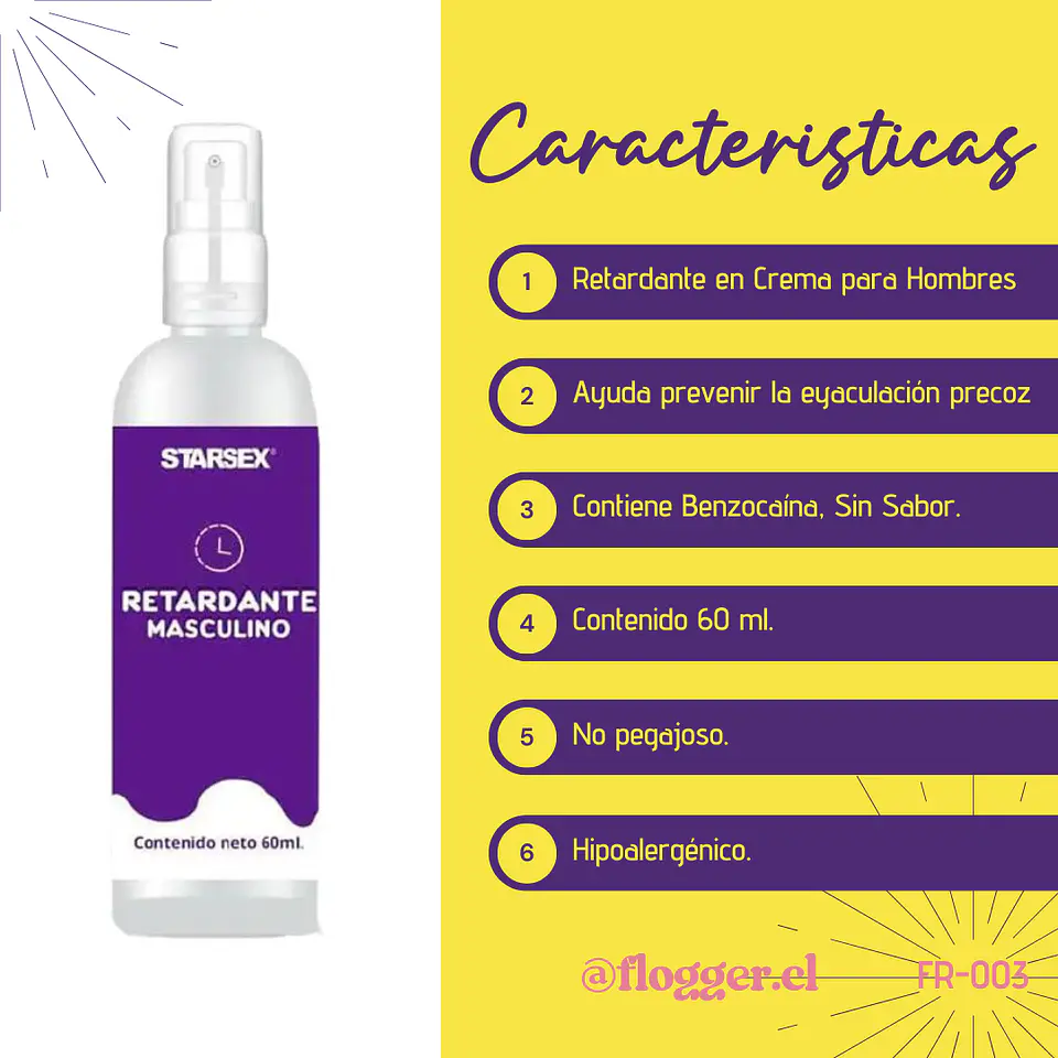 Retardante Masculino Starsex FORTE 60ml - Con Benzocaína para Máximo Control 3