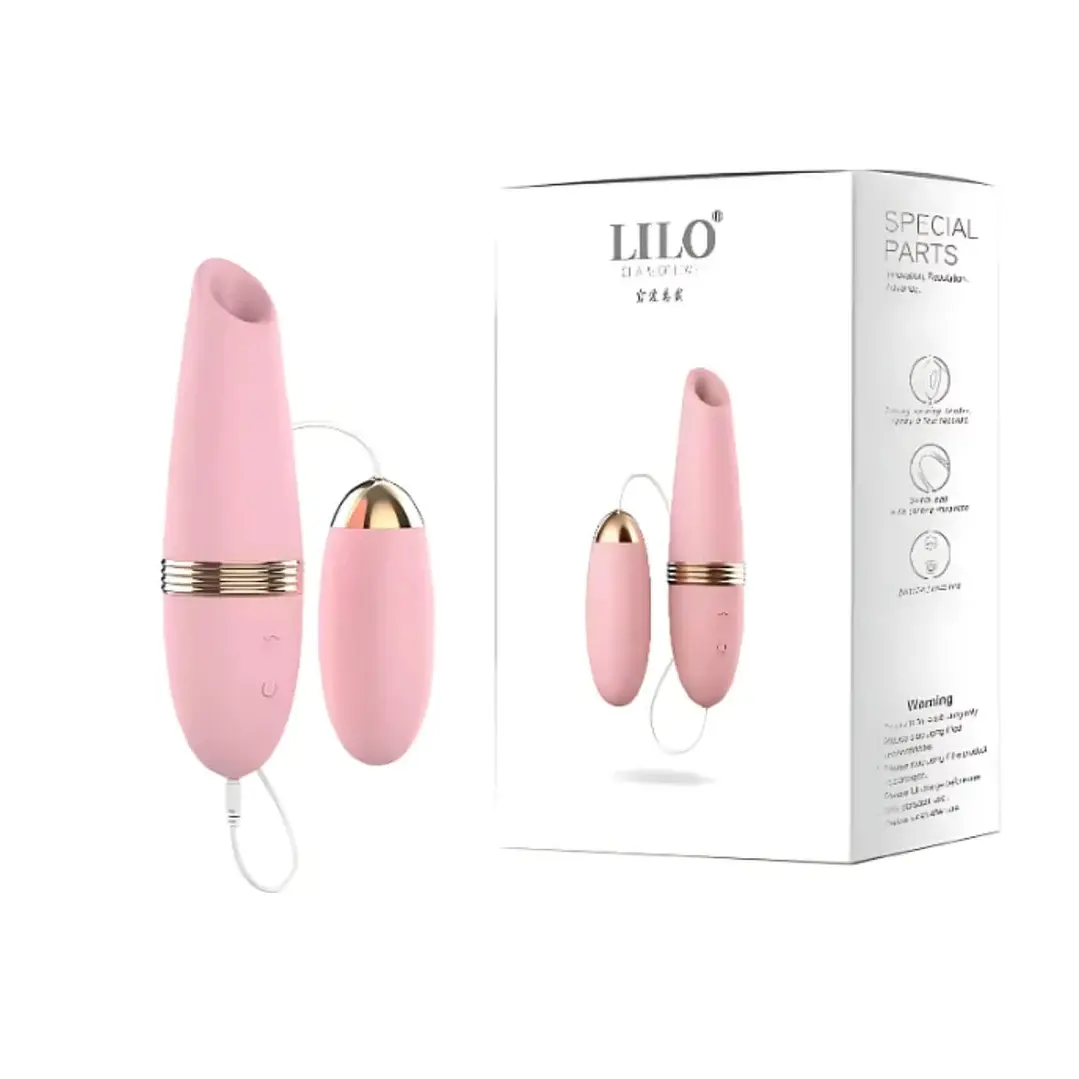 Vibrador 2 en 1 LILO Rosado - Huevo Interno y Succionador 1