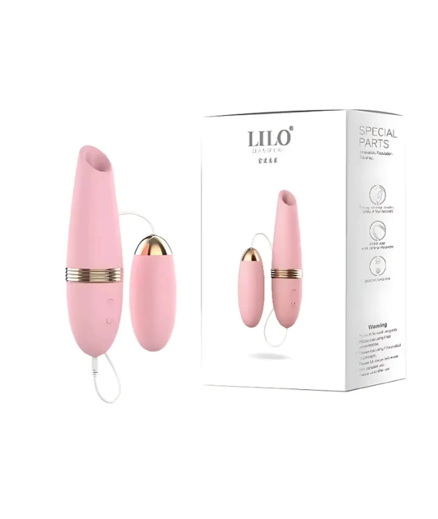 Vibrador 2 en 1 LILO Rosado - Huevo Interno y Succionador 1