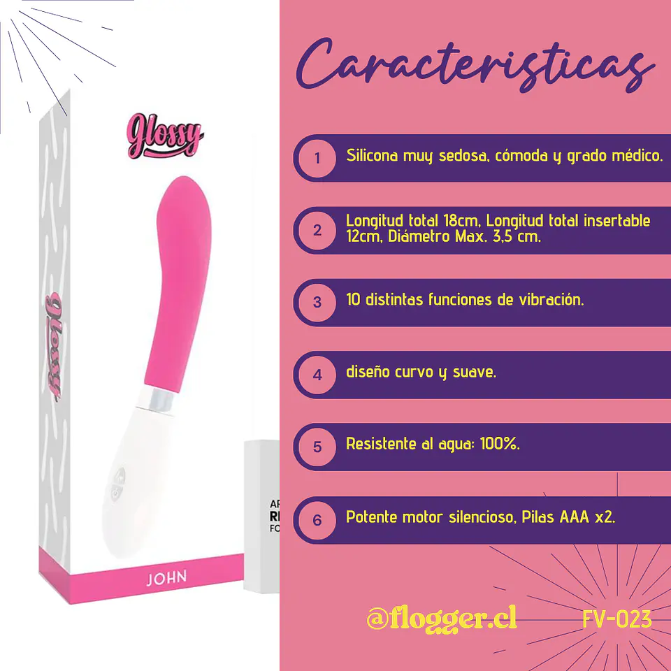 Vibrador Punto G y P John Glossy LILO 3
