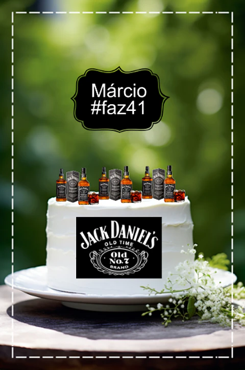 Arquivo de Corte Topo de Bolo Bebidas Whisky Jack Daniels 3