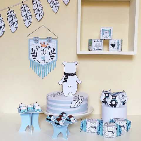 Arquivo de Corte Kit Festa Urso Escandinavo 1