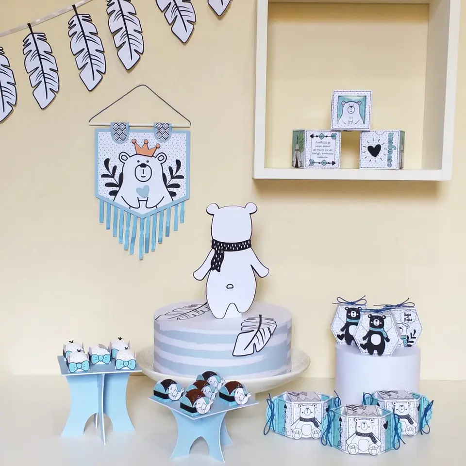 Arquivo de Corte Kit Festa Urso Escandinavo 1 1