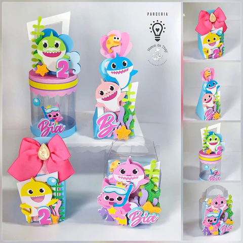 Arquivo de Corte Kit Festa Baby Shark 35