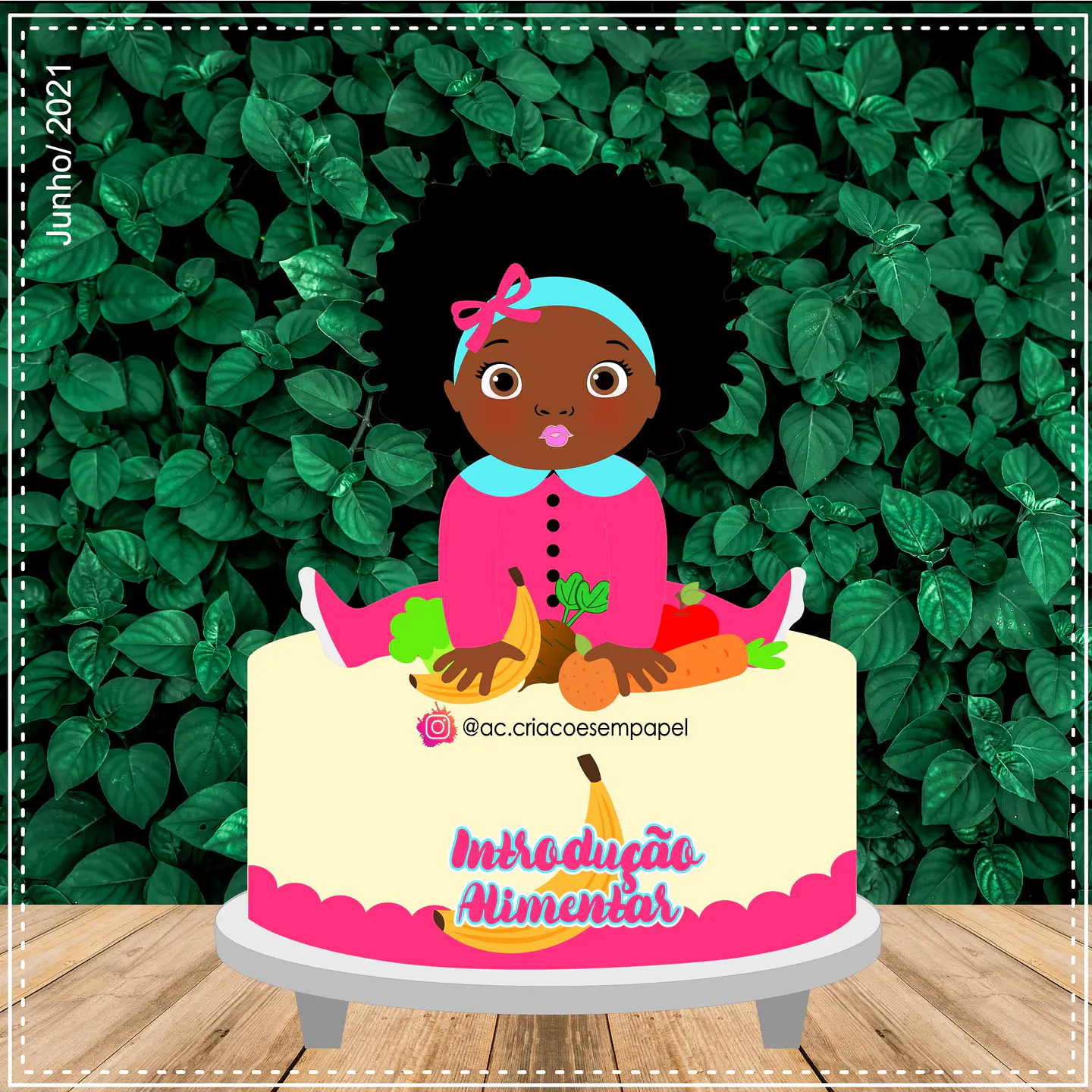 Arquivo de Corte Topo de Bolo Baby Bebê Menina Afro 10 1