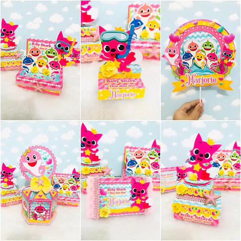 Arquivo de Corte Kit Festa Baby Shark 20