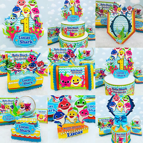 Arquivo de Corte Kit Festa Baby Shark 19