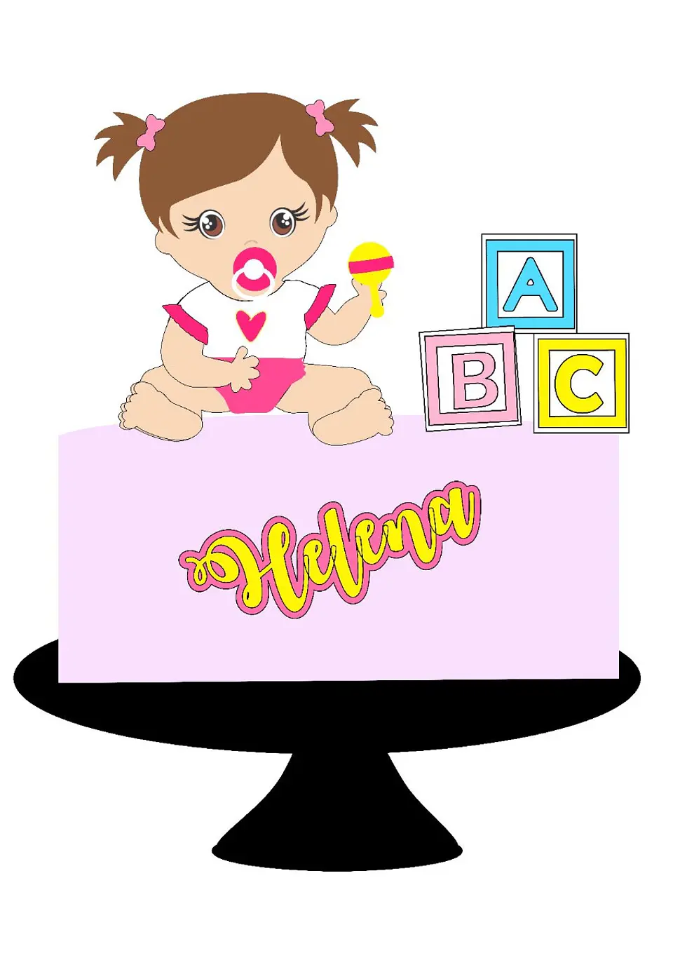 Arquivo de Corte Topo de Bolo Baby Bebê Menina 43 1