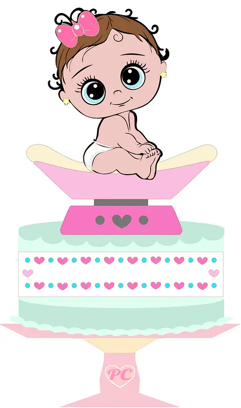 Arquivo de Corte Topo de Bolo Baby Bebê Menina 12