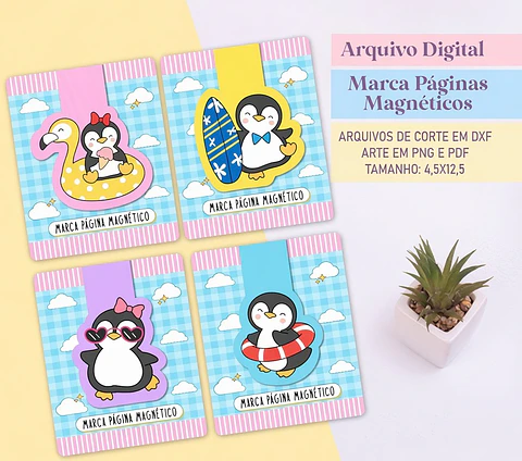 Arquivo de Corte - Marca Pagina Pinguins