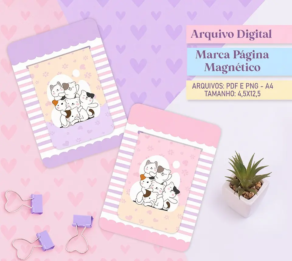 Arquivo de Corte - Marca Pagina Gatinhos 1