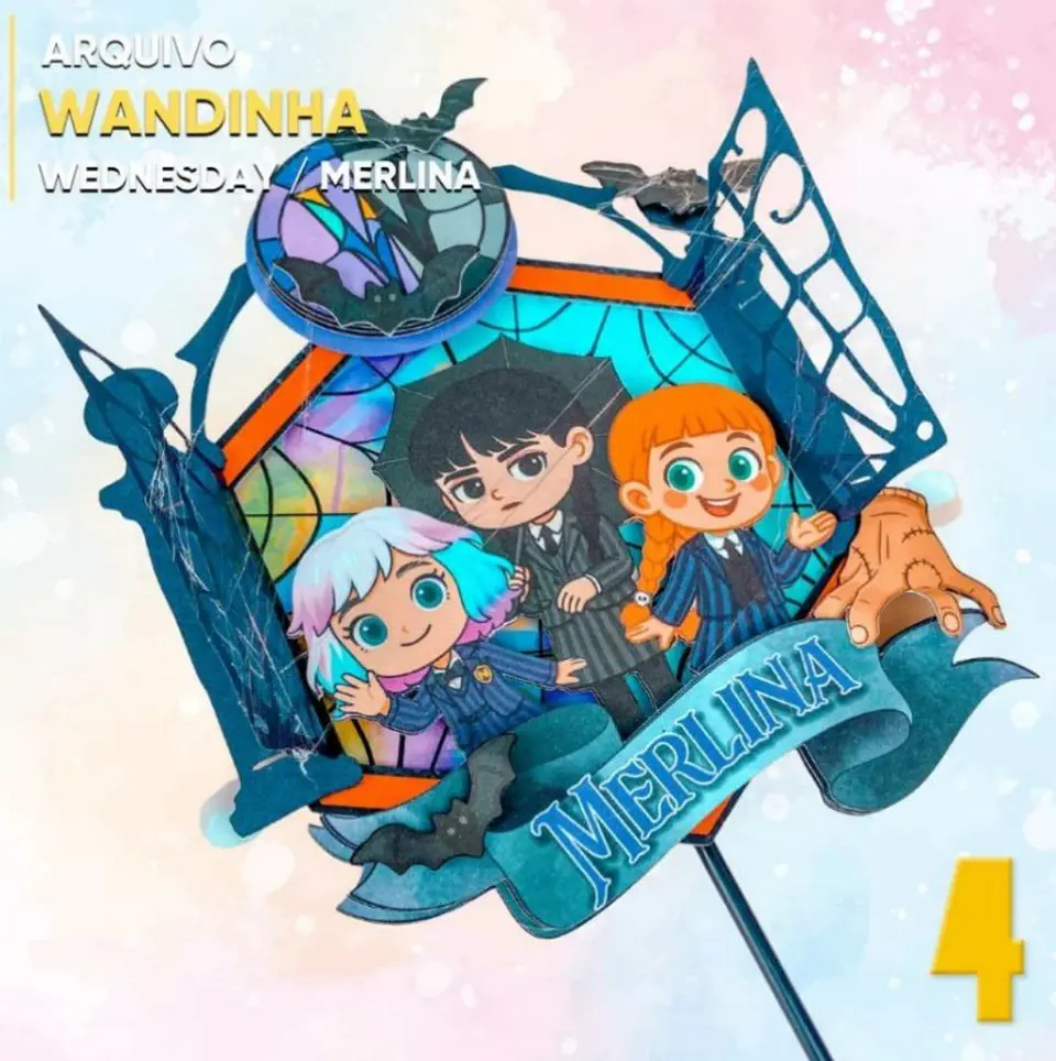 Arquivo de Corte Topo de Bolo Wandinha 43 1