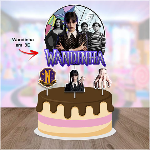 Arquivo de Corte Topo de Bolo Wandinha 20