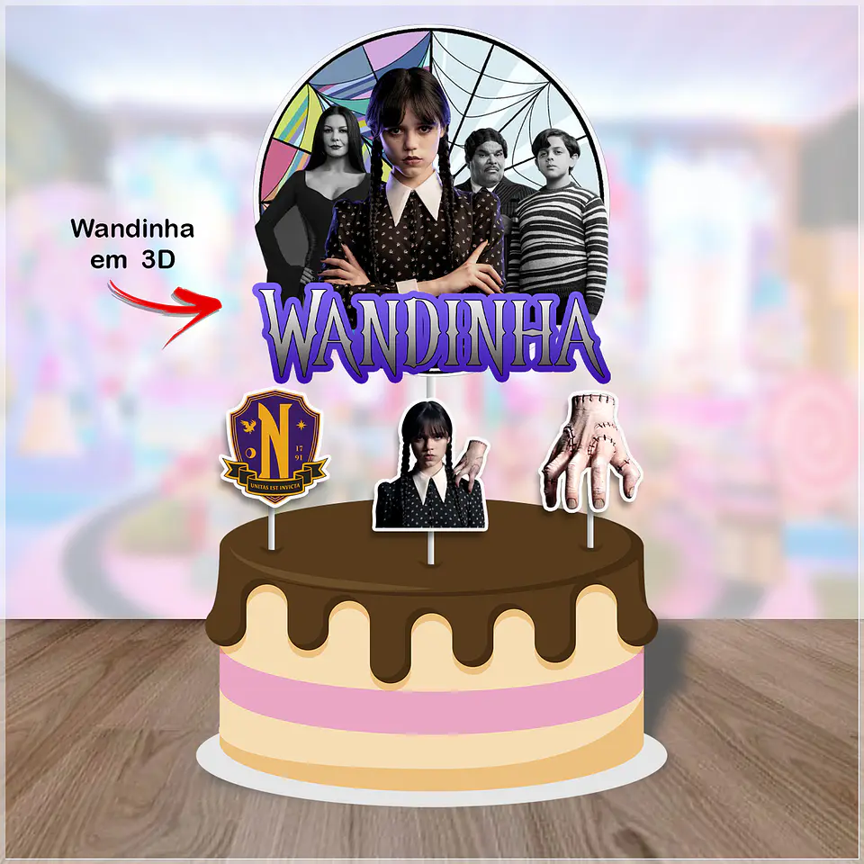 Arquivo de Corte Topo de Bolo Wandinha 20 1