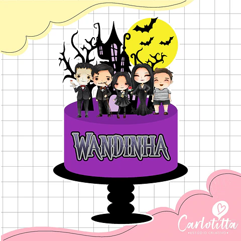 Arquivo de Corte Topo de Bolo Wandinha 5